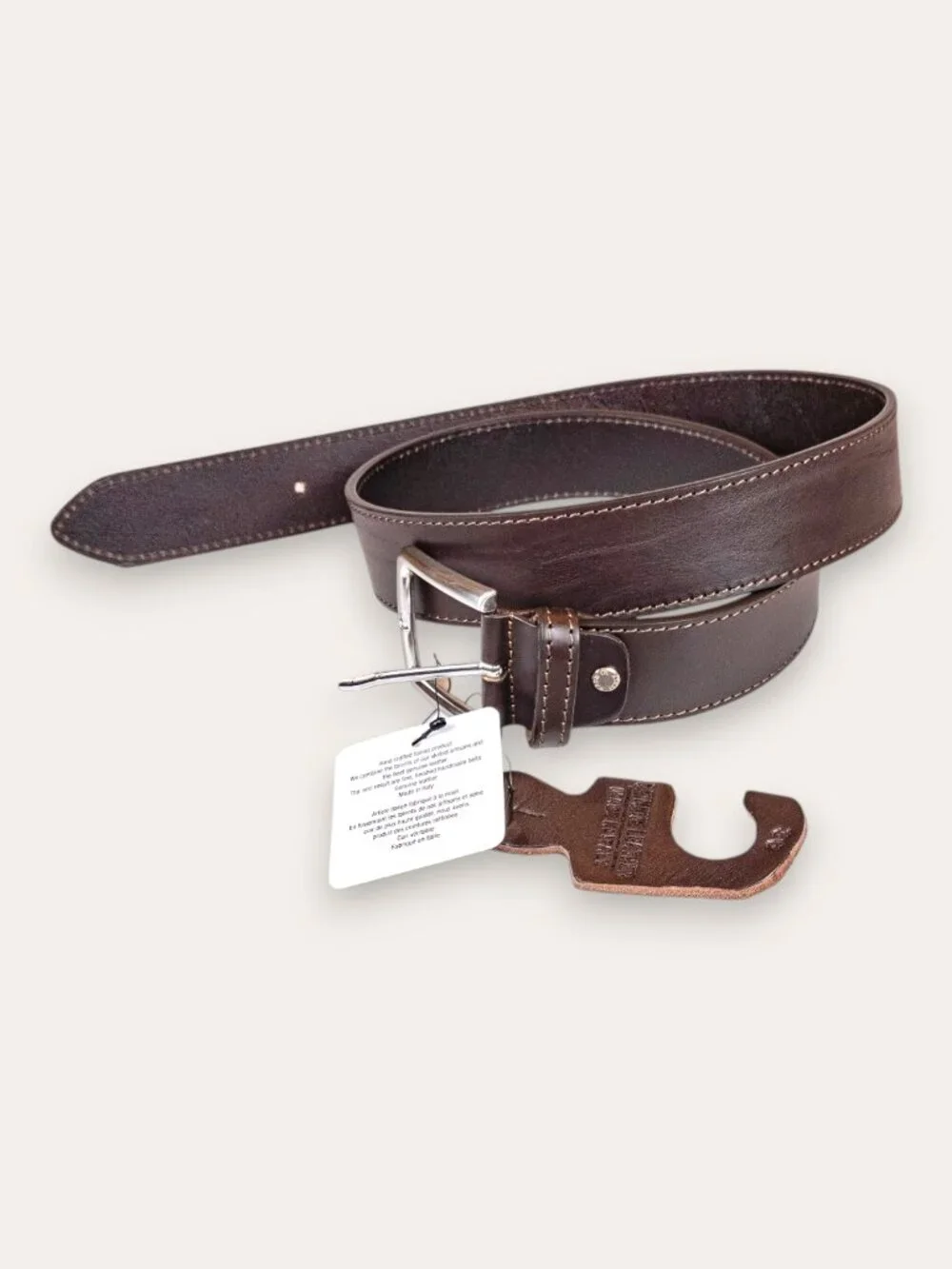 Gennaro Di Palma Dark Brown Leather Belt M 36 NWT Made Italy